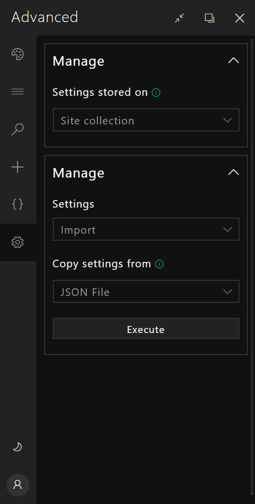 BindTuning Settings Advanced BindTuning Settings Advanced
