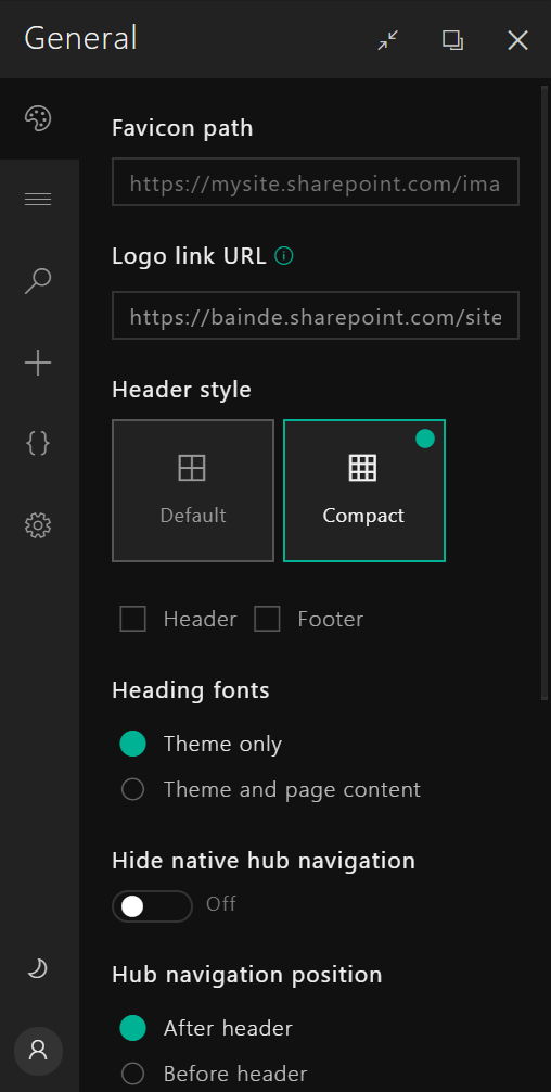 BindTuning Settings General